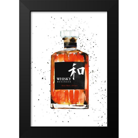 Whisky Business Black Modern Wood Framed Art Print by Charro, Mercedes Lopez