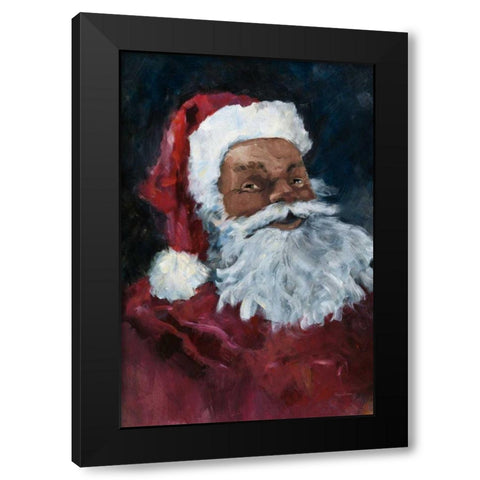 Jolly Santa II Crop Black Modern Wood Framed Art Print with Double Matting by Tillmon, Avery