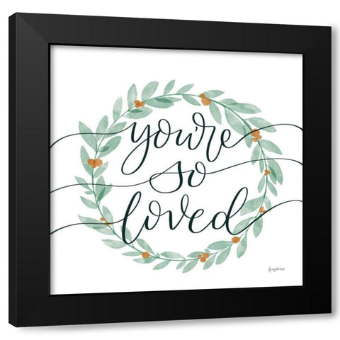 Sage Sayings Wreath II Black Modern Wood Framed Art Print with Double Matting by Thorns, Becky