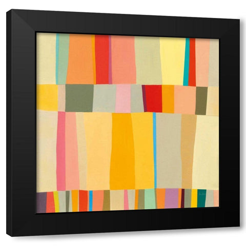 Sunshine Stripes II Black Modern Wood Framed Art Print by Davies, Jane