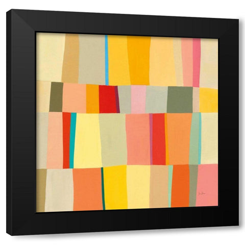 Sunshine Stripes III Black Modern Wood Framed Art Print with Double Matting by Davies, Jane