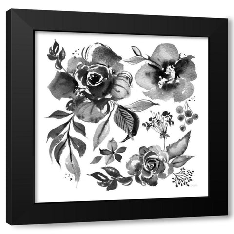 Delft Delight III Black No Words Black Modern Wood Framed Art Print by Rice, Kristy