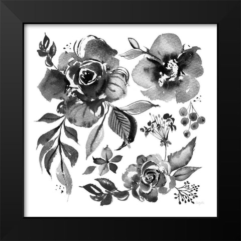 Delft Delight III Black No Words Black Modern Wood Framed Art Print by Rice, Kristy