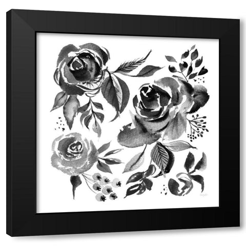 Delft Delight IV Black No Words Black Modern Wood Framed Art Print by Rice, Kristy