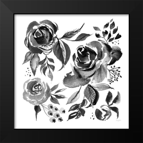 Delft Delight IV Black No Words Black Modern Wood Framed Art Print by Rice, Kristy
