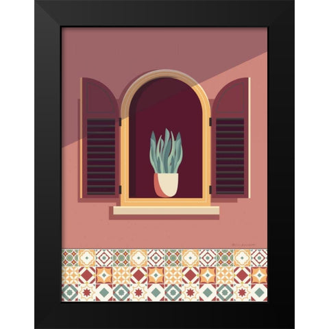 Warm Window Lisboa Black Modern Wood Framed Art Print by Escalante, Omar