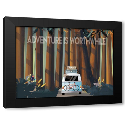 Into the Woods Black Modern Wood Framed Art Print by Escalante, Omar