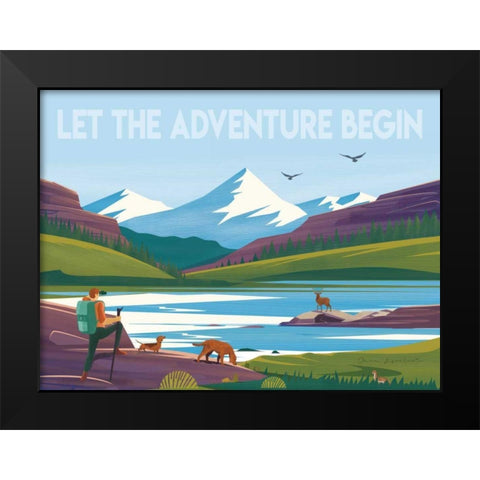 Let the Adventure Black Modern Wood Framed Art Print by Escalante, Omar
