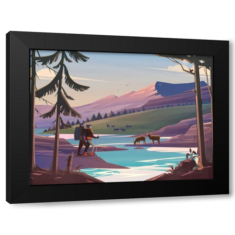 The River Black Modern Wood Framed Art Print with Double Matting by Escalante, Omar