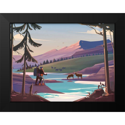 The River Black Modern Wood Framed Art Print by Escalante, Omar