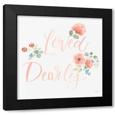Blooming Delight VI Blush Loved Black Modern Wood Framed Art Print with Double Matting by Jackson, Jenaya