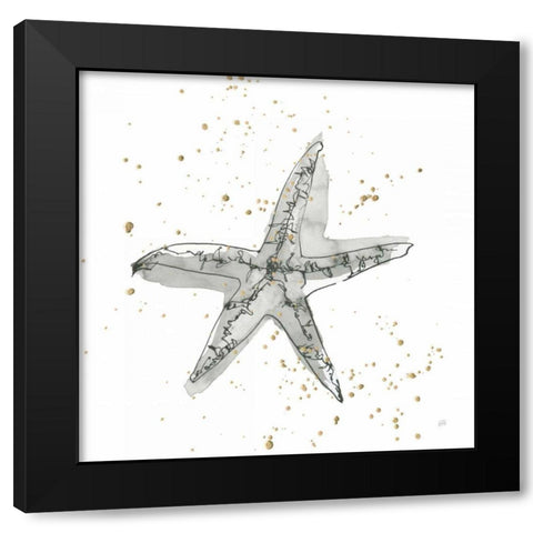 Starfish I Black Modern Wood Framed Art Print with Double Matting by Paschke, Chris