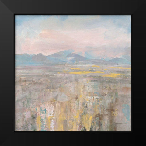 Distant Mountains Black Modern Wood Framed Art Print by Nai, Danhui