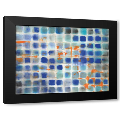 Hip Geometry Black Modern Wood Framed Art Print with Double Matting by Nai, Danhui