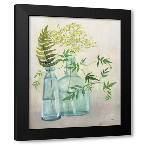 Woodland Greenery I Black Modern Wood Framed Art Print with Double Matting by Purinton, Julia