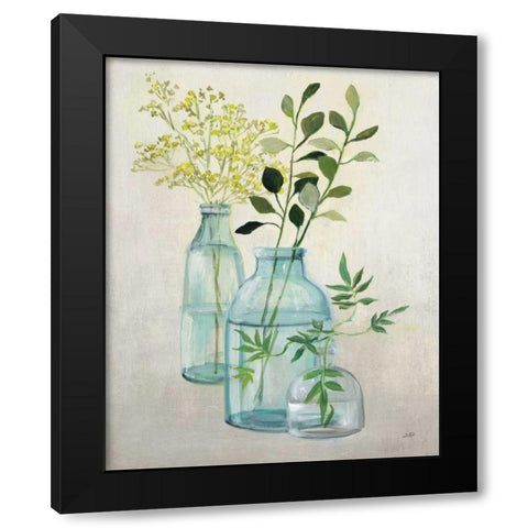 Woodland Greenery II Black Modern Wood Framed Art Print with Double Matting by Purinton, Julia