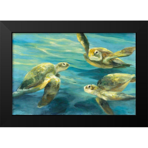 Sea Turtles Black Modern Wood Framed Art Print by Purinton, Julia