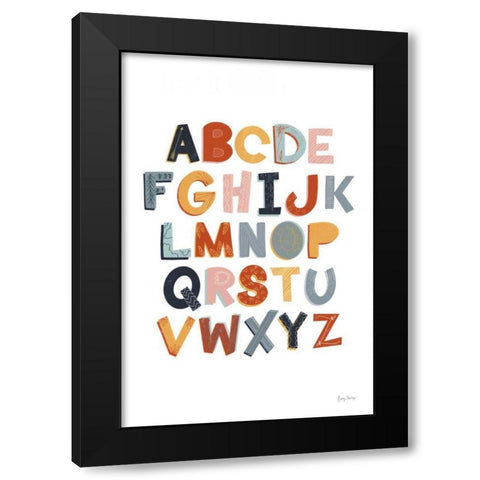 Colorful Alphabet Pastel Black Modern Wood Framed Art Print by Thorns, Becky