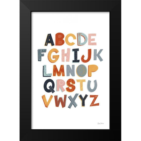Colorful Alphabet Pastel Black Modern Wood Framed Art Print by Thorns, Becky