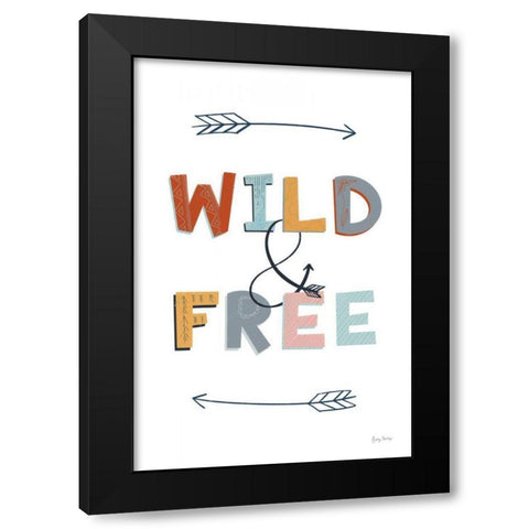 Wild and Free Pastel Black Modern Wood Framed Art Print with Double Matting by Thorns, Becky