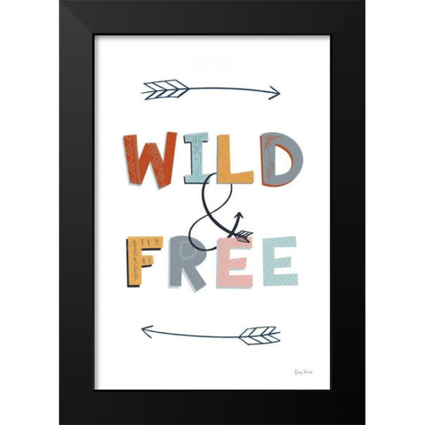 Wild and Free Pastel Black Modern Wood Framed Art Print by Thorns, Becky