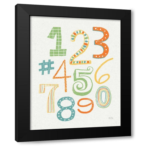 Funky Letters Bright Black Modern Wood Framed Art Print with Double Matting by Mullan, Michael