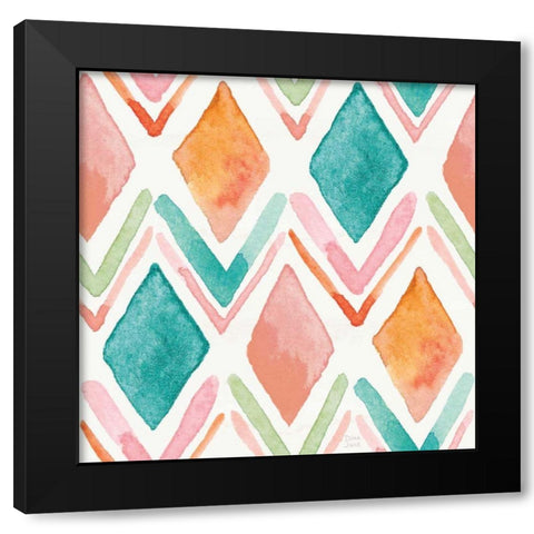 Macrame Meander Pattern IV Black Modern Wood Framed Art Print with Double Matting by June, Dina