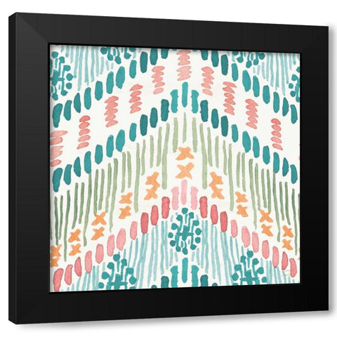 Macrame Meander Pattern VIIIA Black Modern Wood Framed Art Print with Double Matting by June, Dina