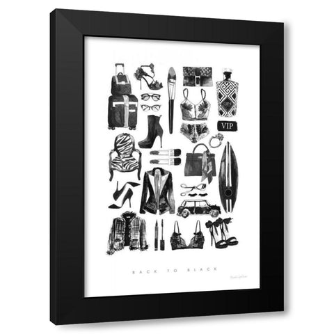 Back to Black I Black Modern Wood Framed Art Print with Double Matting by Charro, Mercedes Lopez