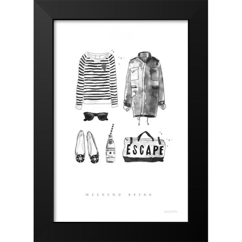 Back to Black II Black Modern Wood Framed Art Print by Charro, Mercedes Lopez
