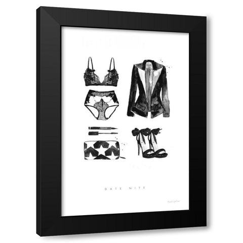 Back to Black IV Black Modern Wood Framed Art Print with Double Matting by Charro, Mercedes Lopez