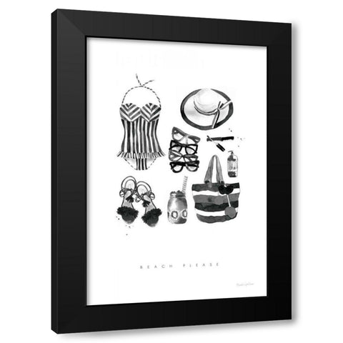 Back to Black V Black Modern Wood Framed Art Print with Double Matting by Charro, Mercedes Lopez