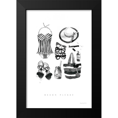 Back to Black V Black Modern Wood Framed Art Print by Charro, Mercedes Lopez