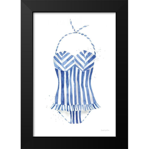 Vintage Swimwear I Black Modern Wood Framed Art Print by Charro, Mercedes Lopez