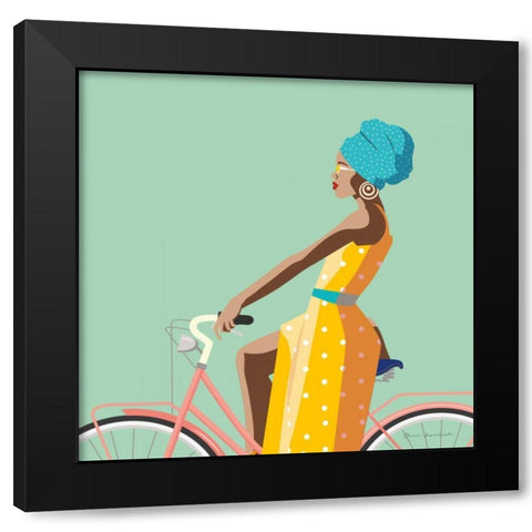 Summer Girl II v2 Black Modern Wood Framed Art Print with Double Matting by Escalante, Omar