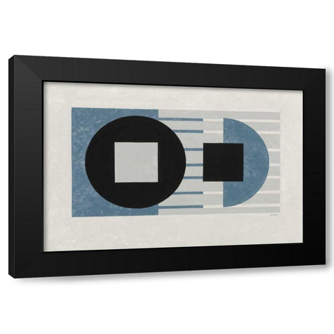 Laterally Speaking Blue Black Modern Wood Framed Art Print with Double Matting by Schick, Mike