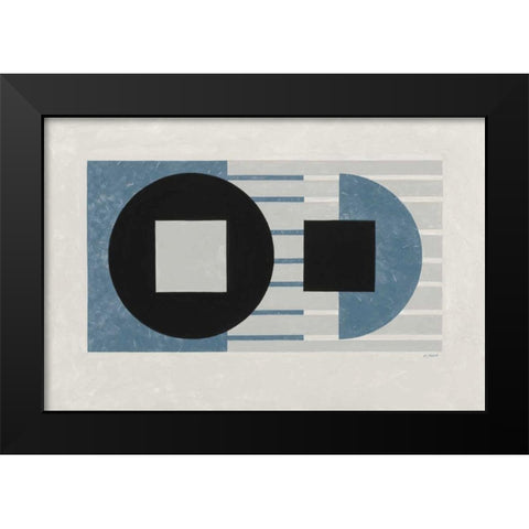 Laterally Speaking Blue Black Modern Wood Framed Art Print by Schick, Mike