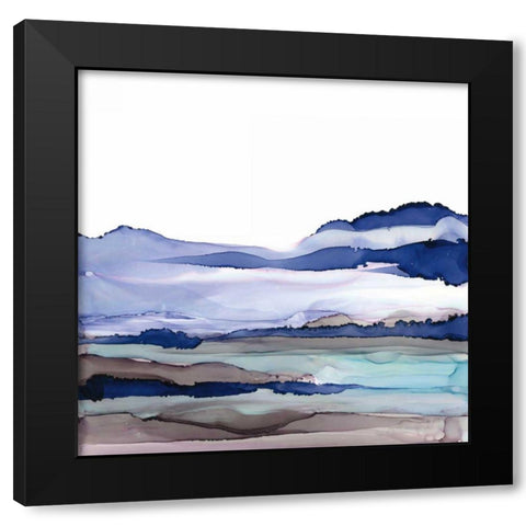 Bluescape I Black Modern Wood Framed Art Print with Double Matting by Paschke, Chris