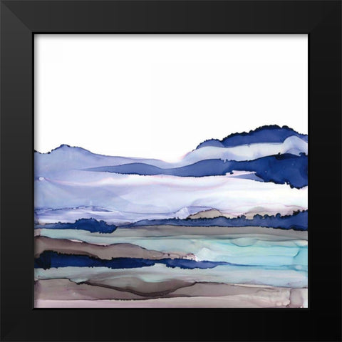 Bluescape I Black Modern Wood Framed Art Print by Paschke, Chris