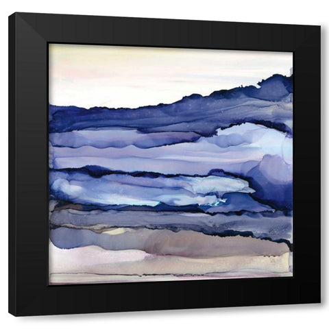 Bluescape III Black Modern Wood Framed Art Print with Double Matting by Paschke, Chris