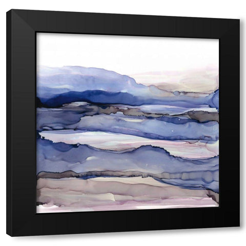 Bluescape IV Black Modern Wood Framed Art Print with Double Matting by Paschke, Chris