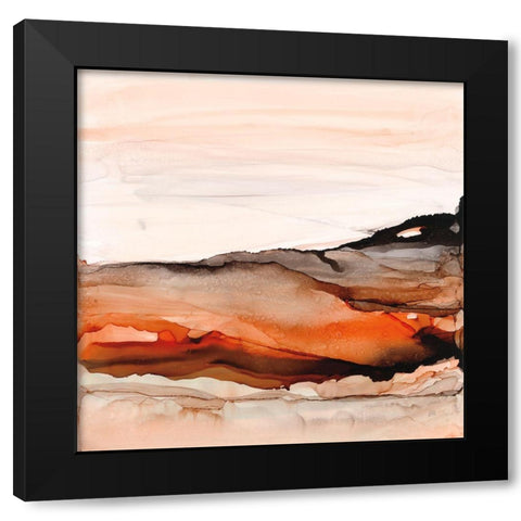 Orangescape I Black Modern Wood Framed Art Print with Double Matting by Paschke, Chris