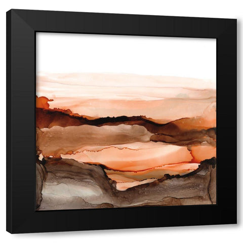 Orangescape II Black Modern Wood Framed Art Print with Double Matting by Paschke, Chris