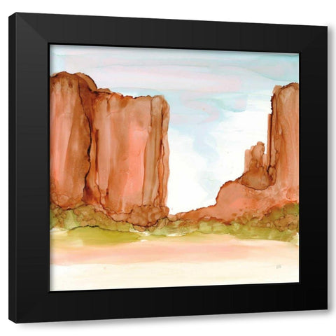 Desertscape VI Black Modern Wood Framed Art Print with Double Matting by Paschke, Chris