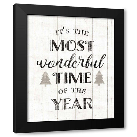 Wonderful Time Neutral Black Modern Wood Framed Art Print by Wild Apple Portfolio