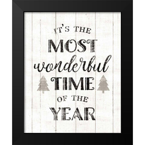 Wonderful Time Neutral Black Modern Wood Framed Art Print by Wild Apple Portfolio