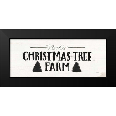 Christmas in the Heartland VI BW Black Modern Wood Framed Art Print by Wiens, James