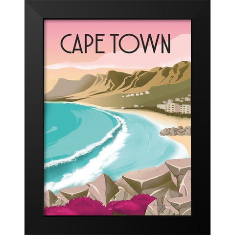Cape Town South Africa Black Modern Wood Framed Art Print by Escalante, Omar