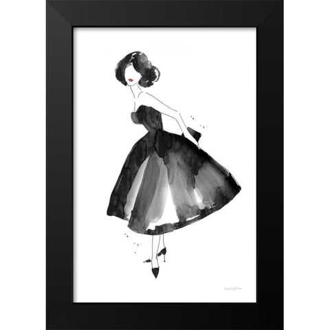 Fashion Debutante Black Modern Wood Framed Art Print by Charro, Mercedes Lopez