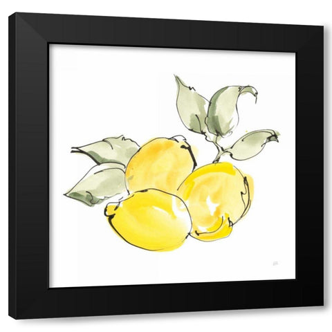 Lemons II Black Modern Wood Framed Art Print with Double Matting by Paschke, Chris
